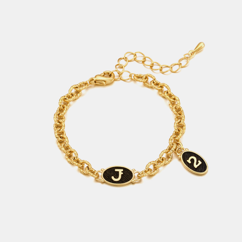 BALLARI BRACELET- BLACK & GOLD LETTER CHARMS – Shop Modish Jewels