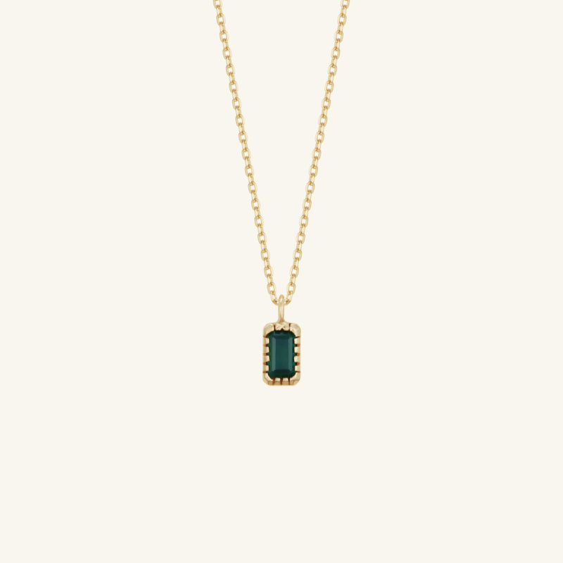 14K Green Onyx Daily Necklace