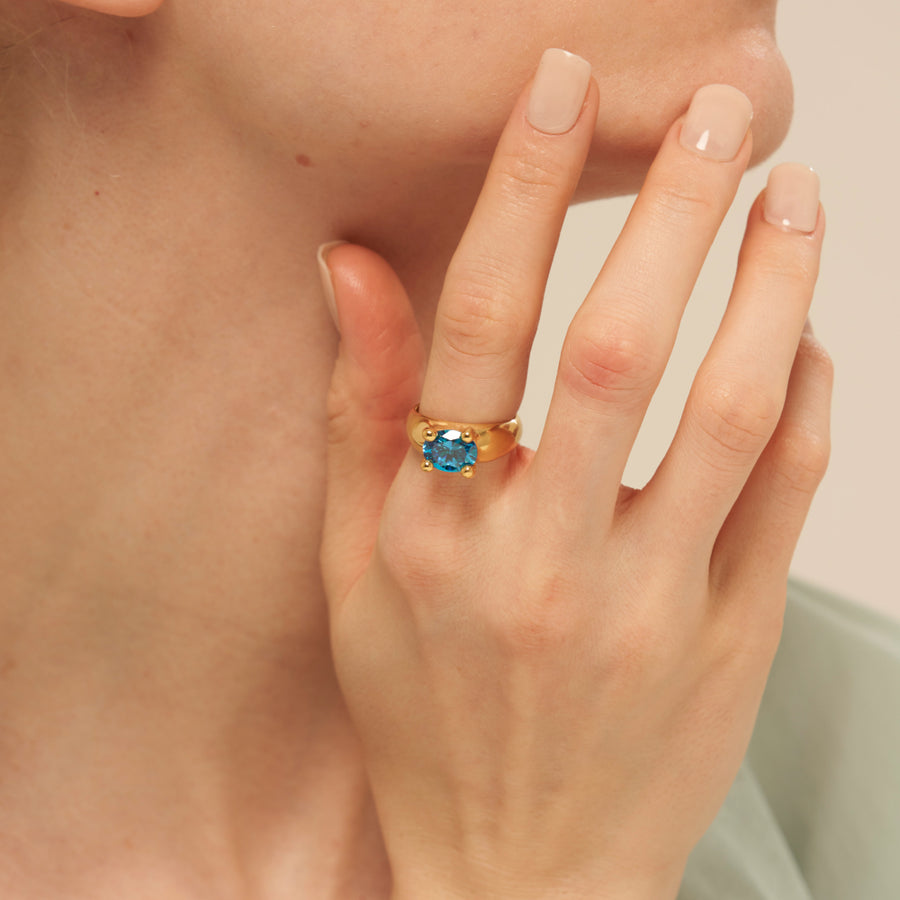 Mushroom Ring Blue81: Gold