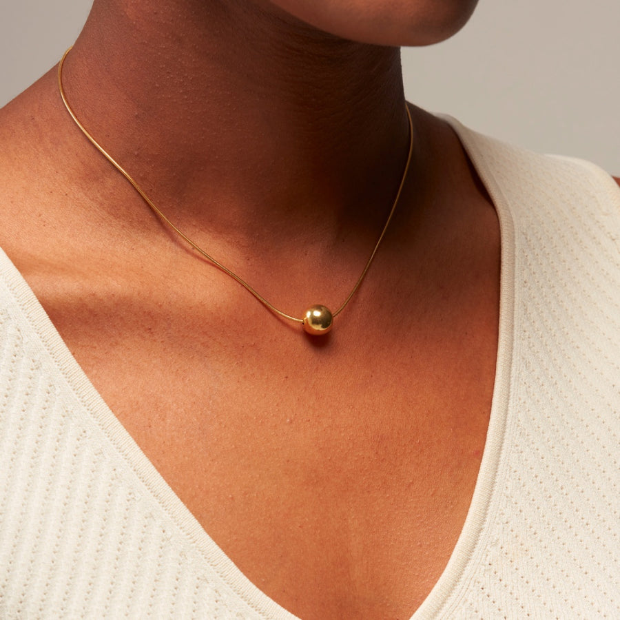 Ball Snake Necklace: Gold