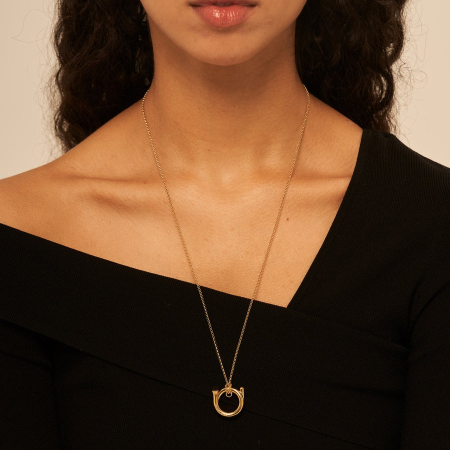 Shape6 Split Mu Silver Necklace: Yellow