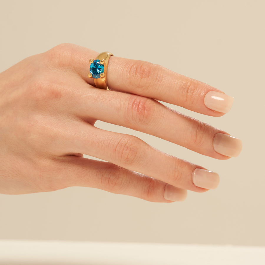 Mushroom Ring Blue81: Gold