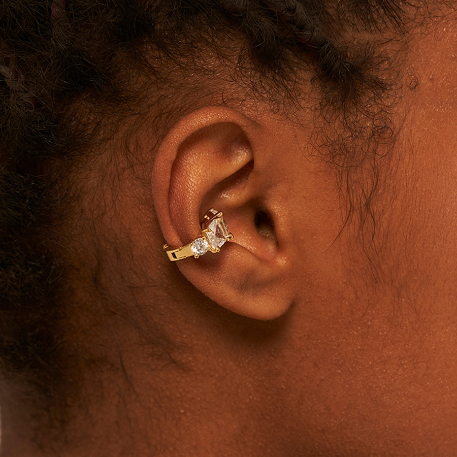 Brilliant Rd Silver Onetouch Earcuff