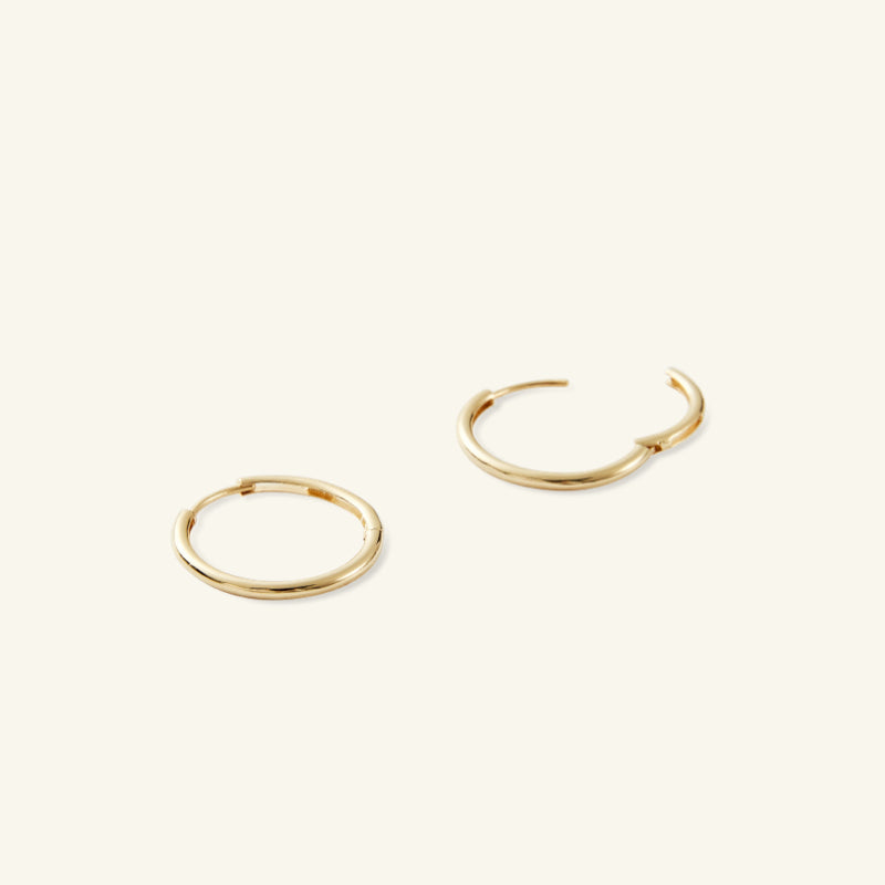 14K Basic Simple Hoop Earring