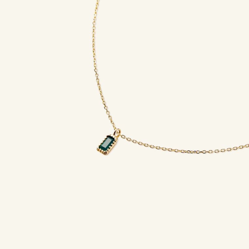 14K Green Onyx Daily Necklace