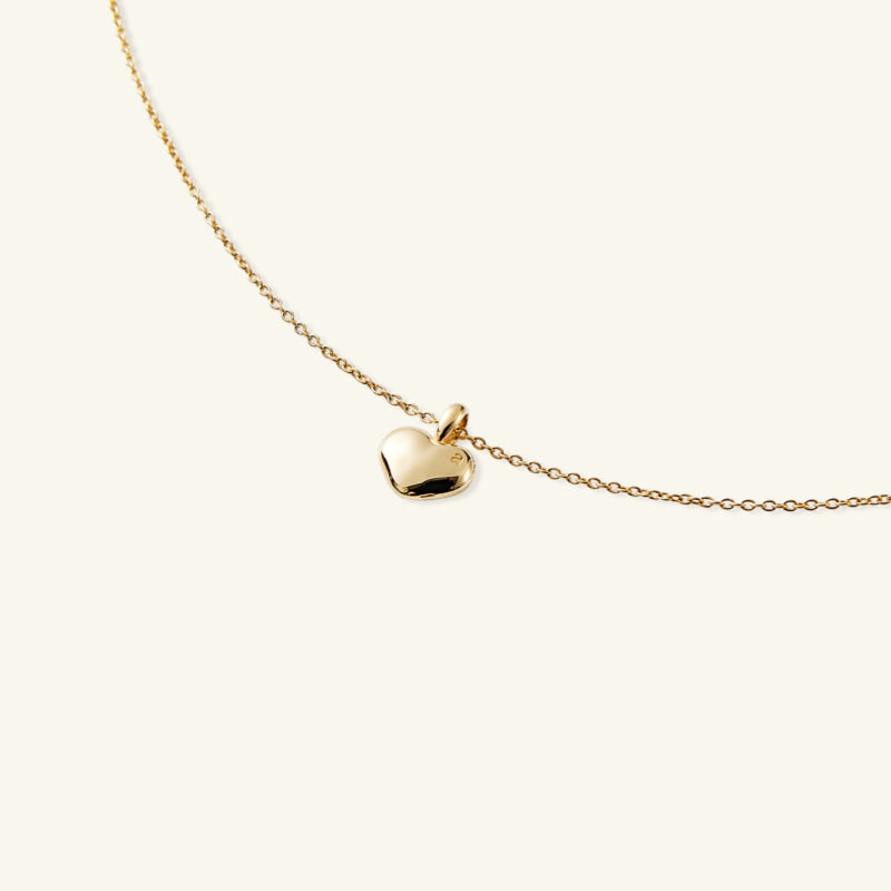 14K Natural Heart Solid Necklace