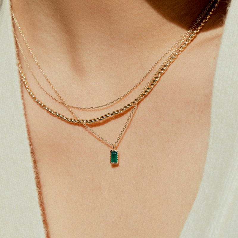 14K Green Onyx Daily Necklace