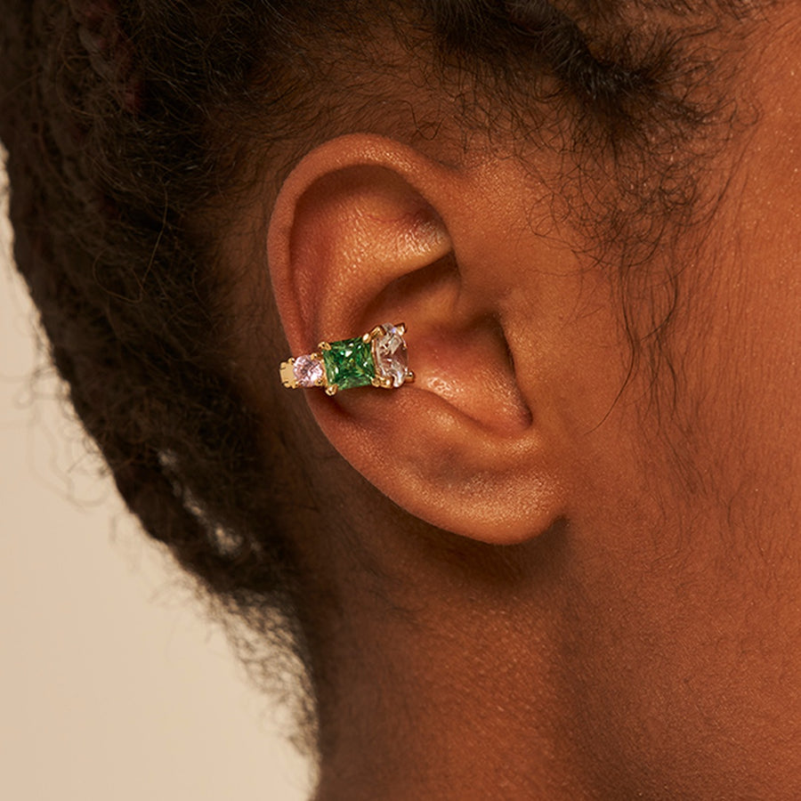 Brilliant Rd Multi Silver Onetouch Earcuff