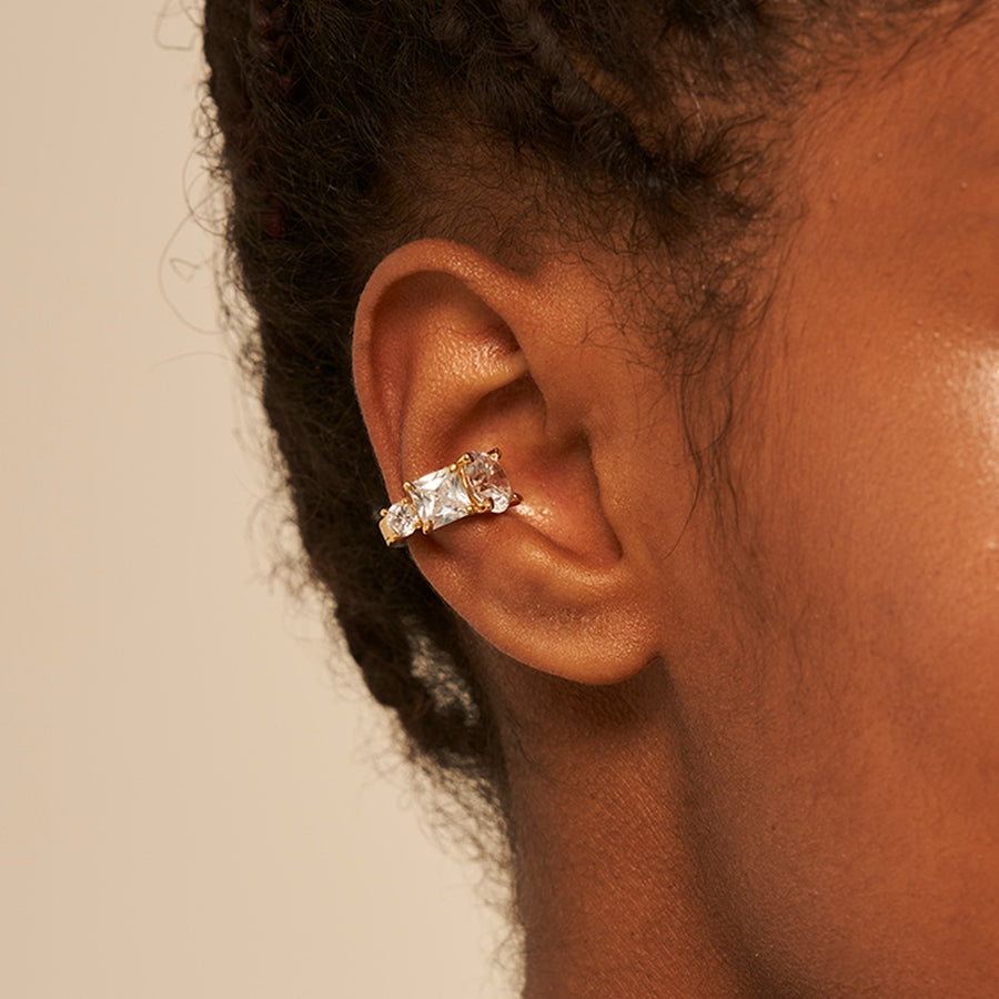 Brilliant Rd Silver Onetouch Earcuff