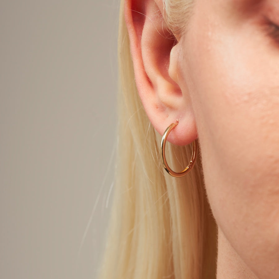 14K Basic Simple Hoop Earring