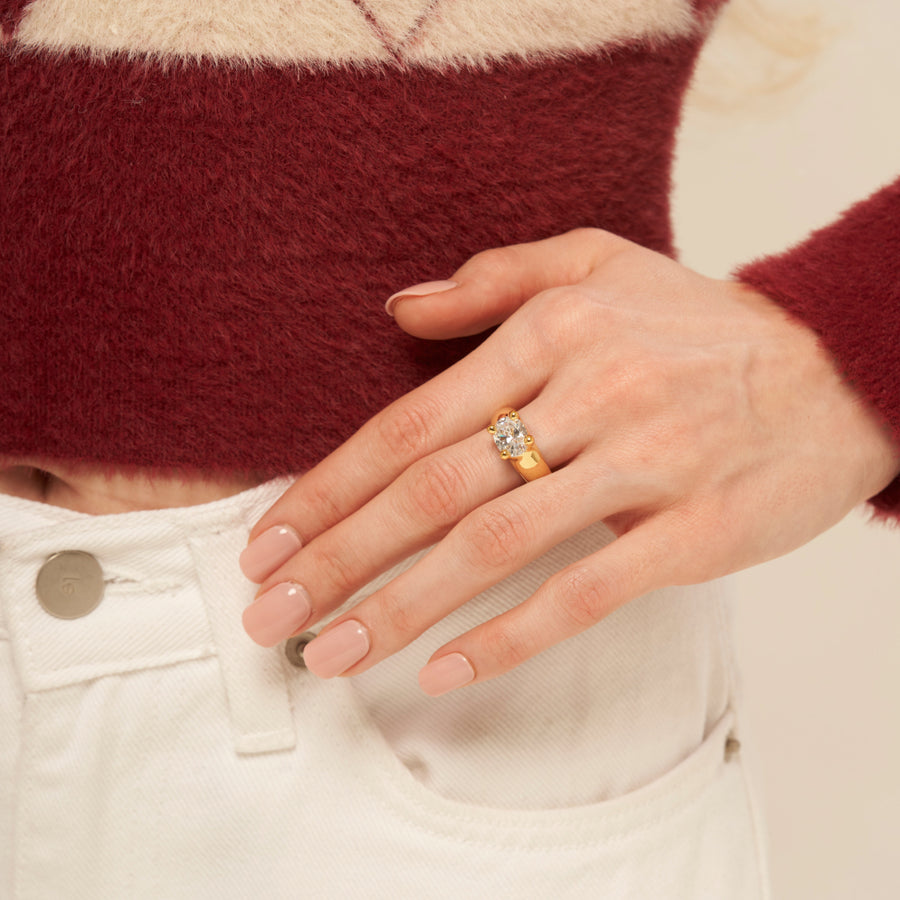 Mushroom Ring White: Gold