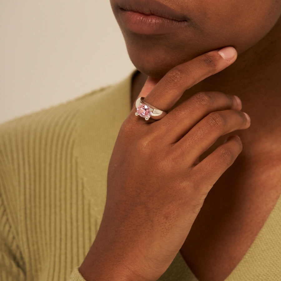 Mushroom Ring Pink: Silver