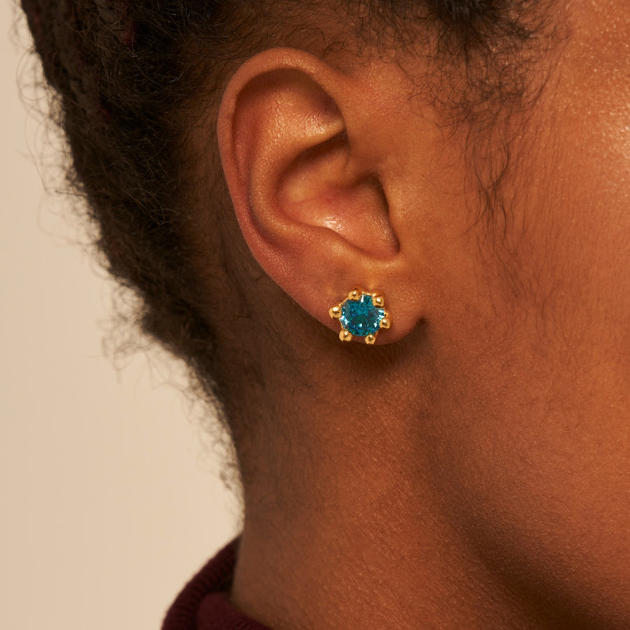 Mushroom Earring Blue81: Gold