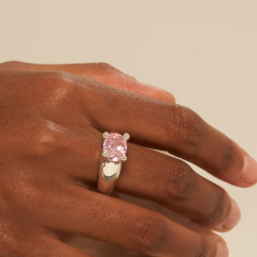 Mushroom Ring Pink: Silver