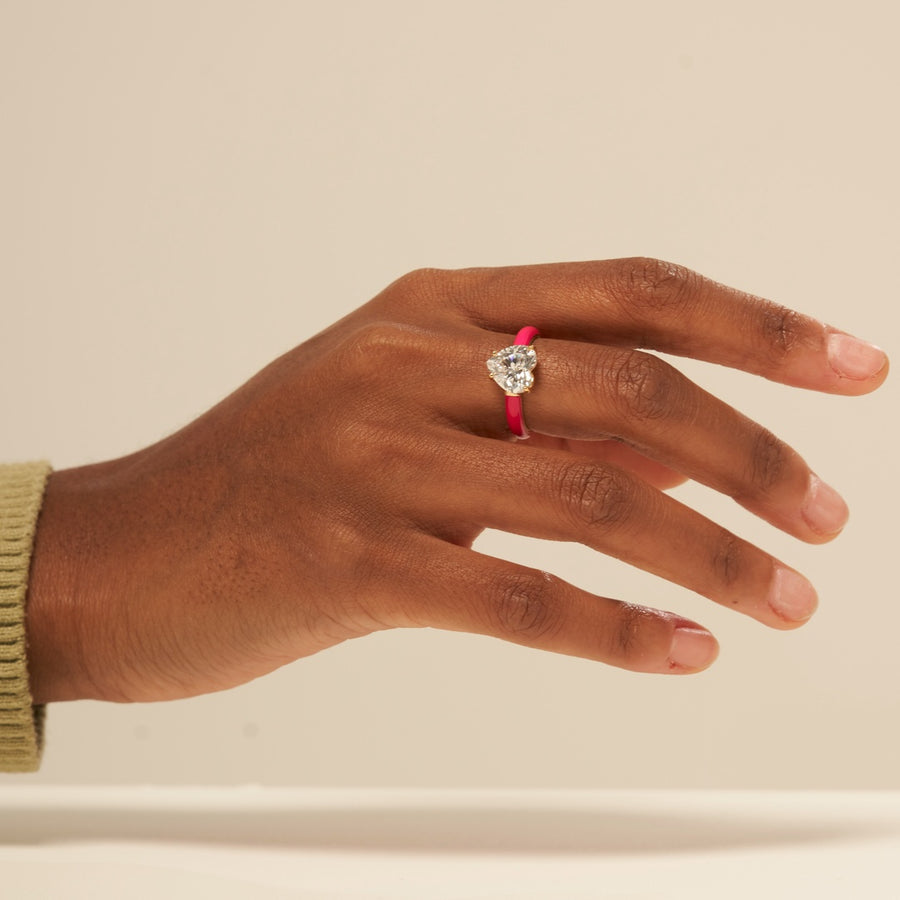 Marrakech Hot Pink Epoxy Heart Ring