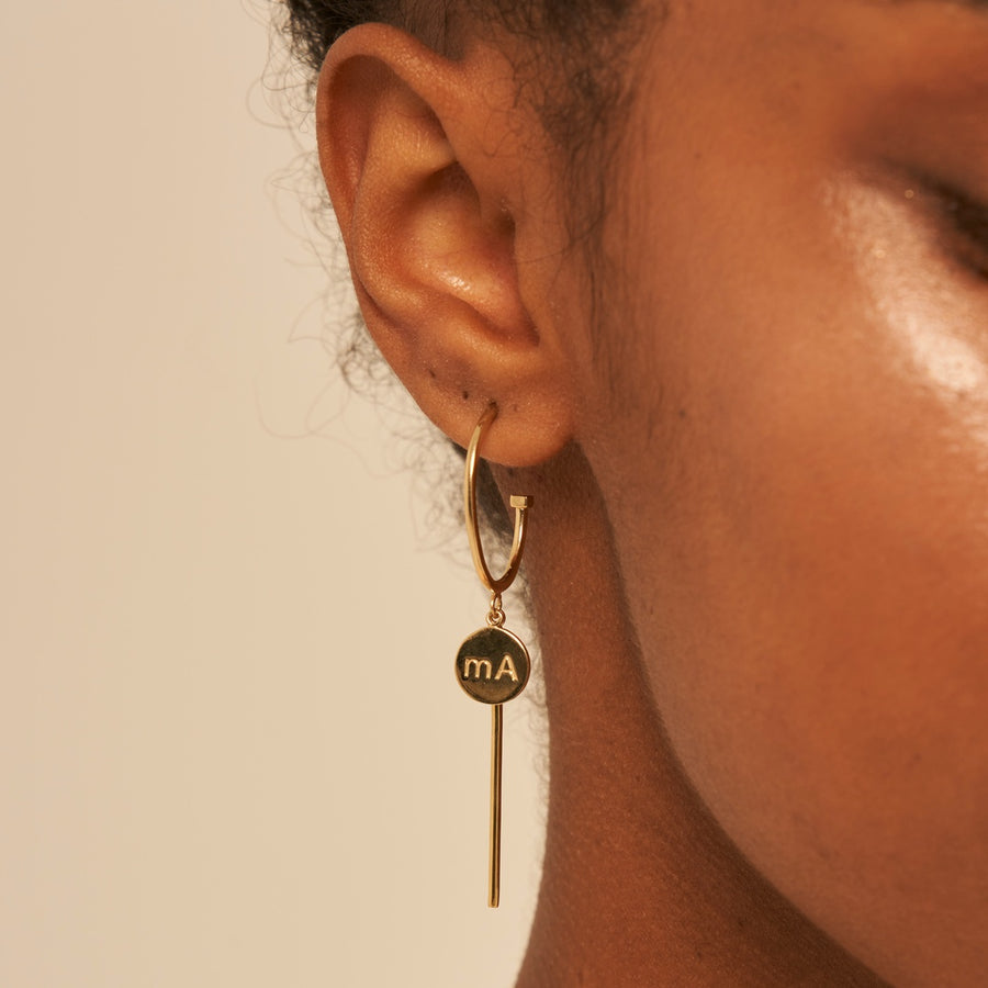 Avirod Hoop Unbalanced Silver Earrings