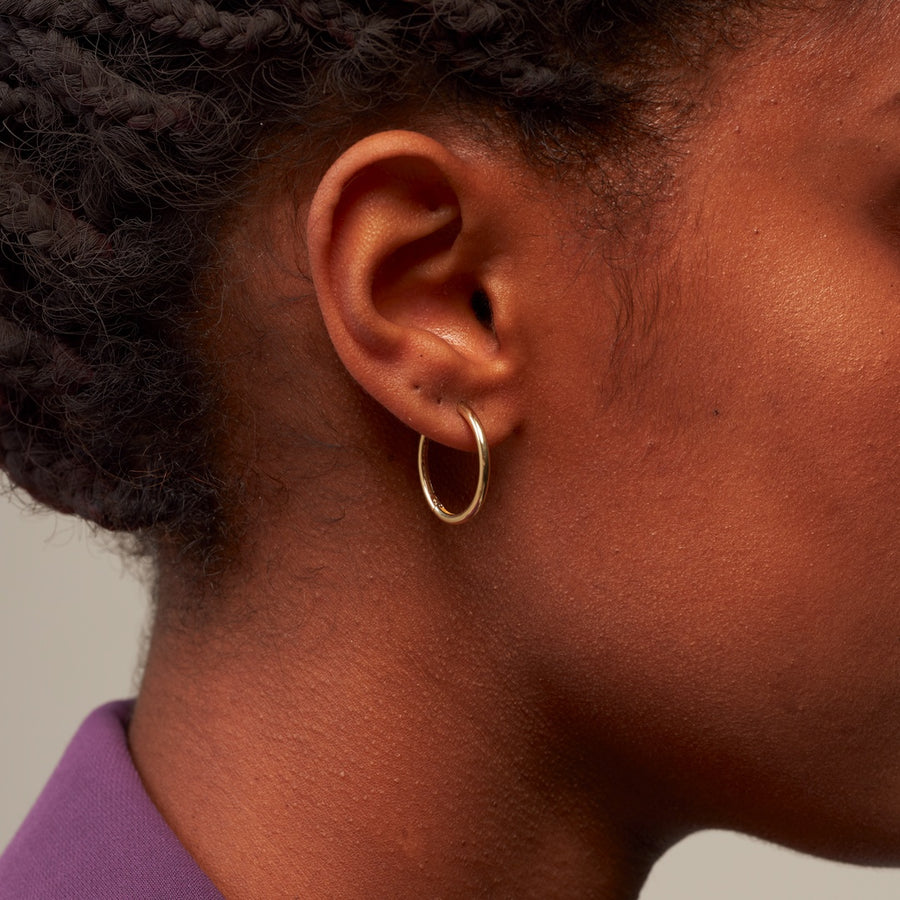 14K Basic Simple Hoop Earring