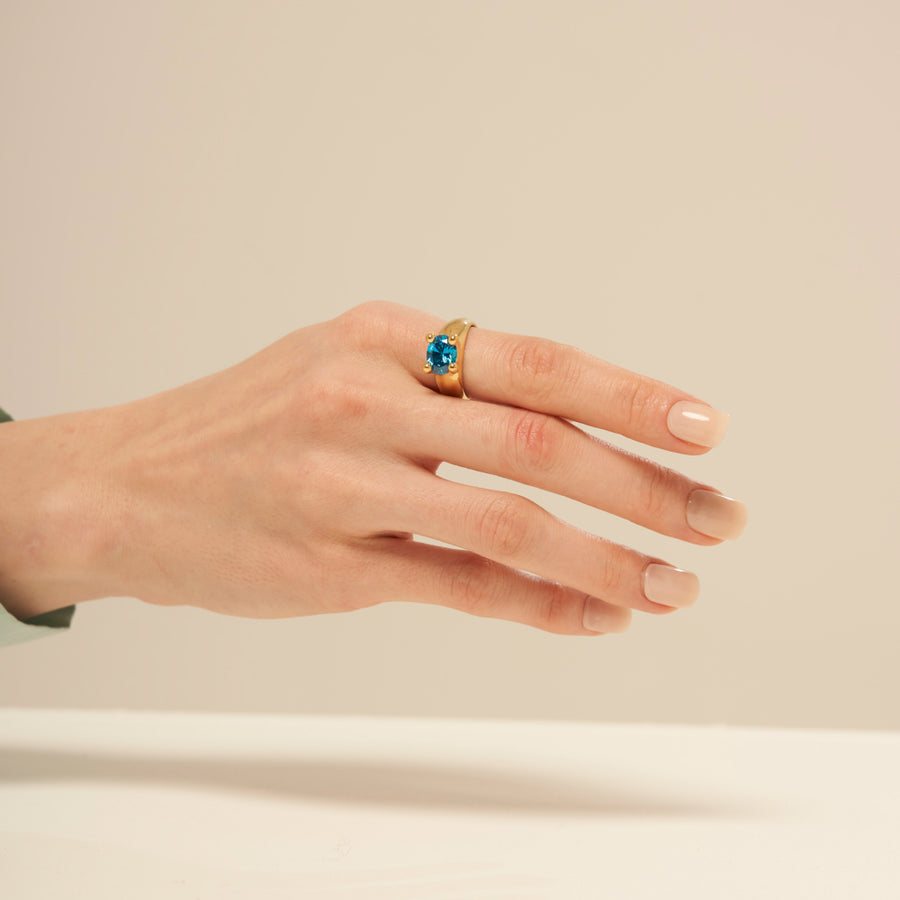 Mushroom Ring Blue81: Gold