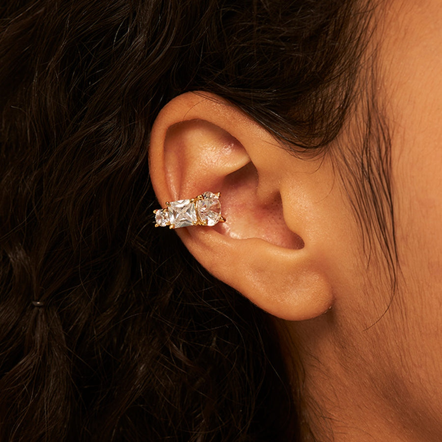 Brilliant Rd Silver Onetouch Earcuff