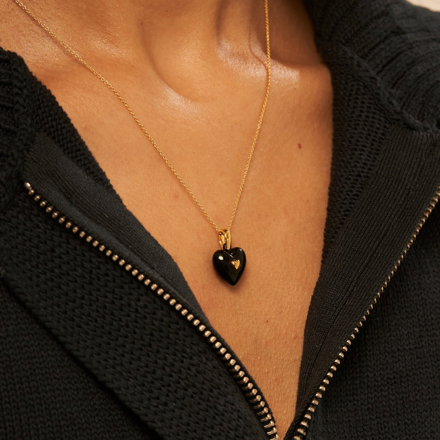 Heart Necklace: Black