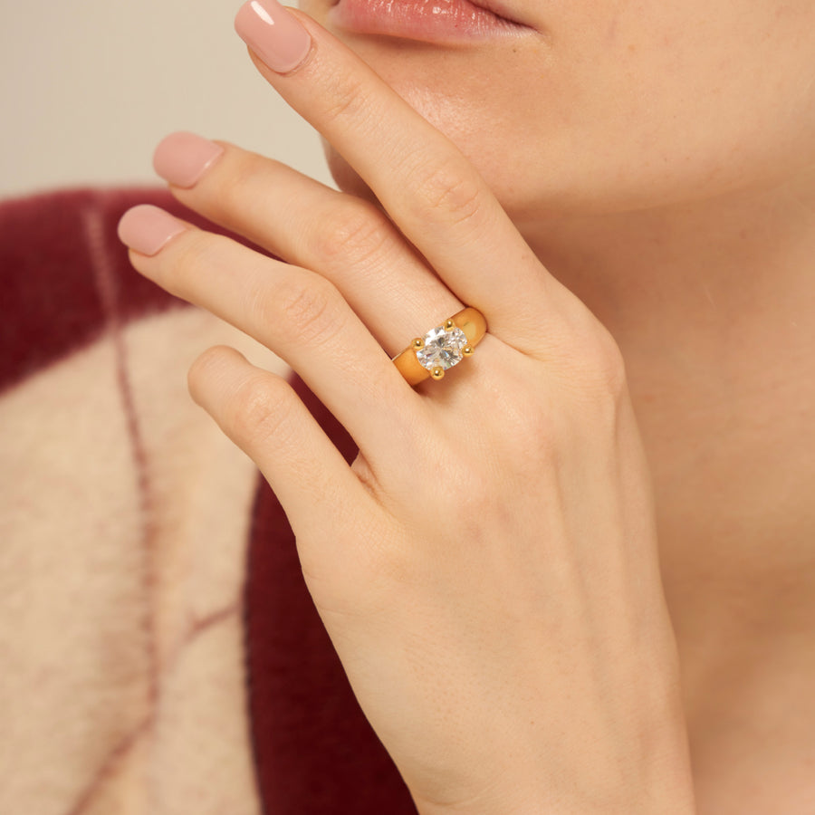 Mushroom Ring White: Gold