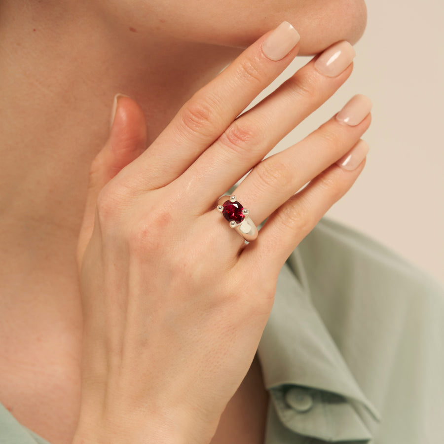 Mushroom Ring Ruby: Silver