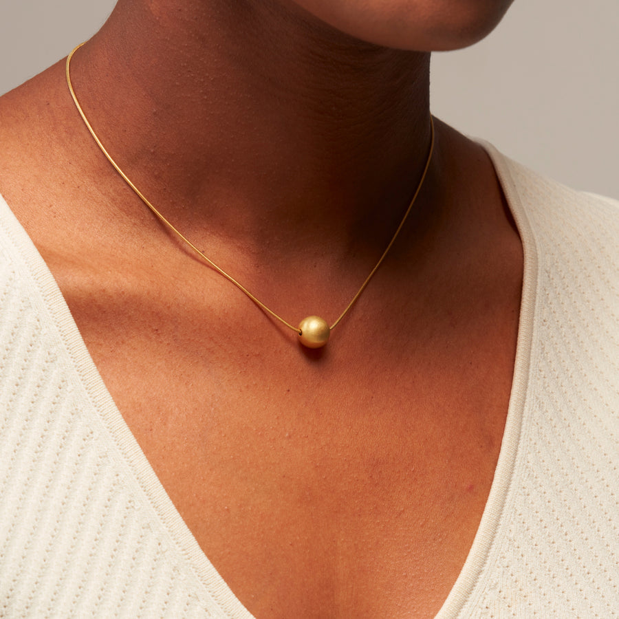 Ball Snake Necklace: Matt Gold