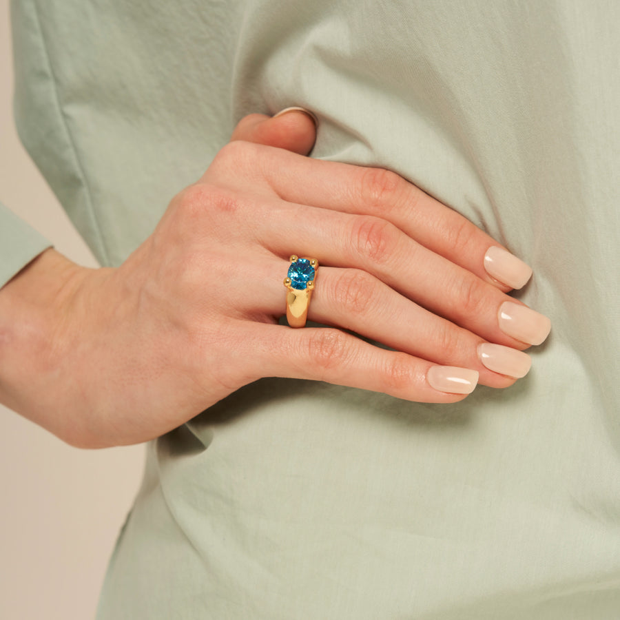 Mushroom Ring Blue81: Gold