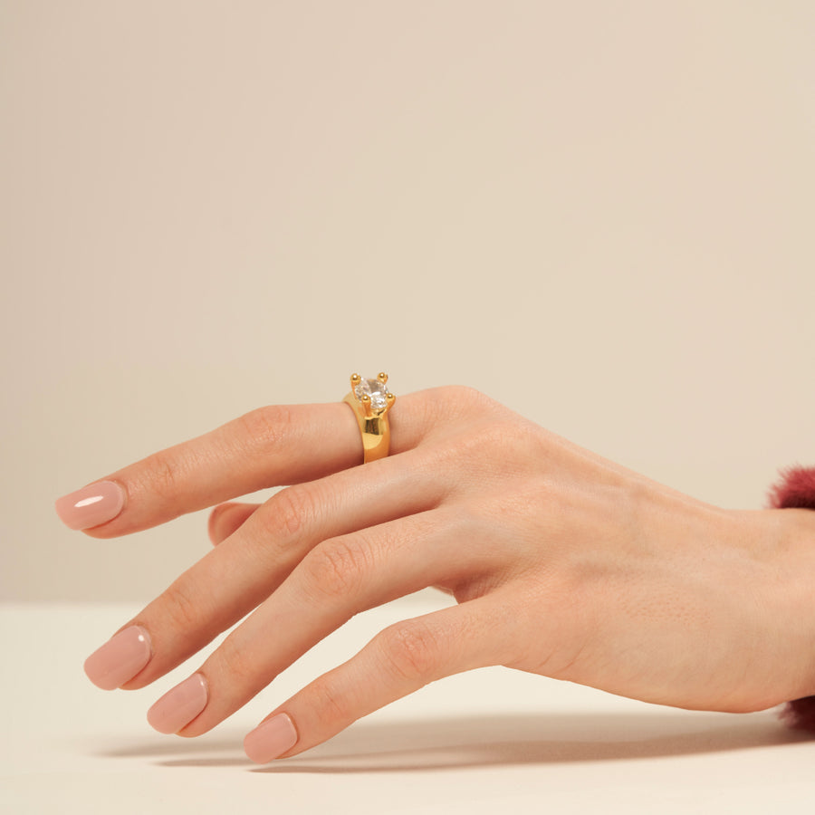 Mushroom Ring White: Gold