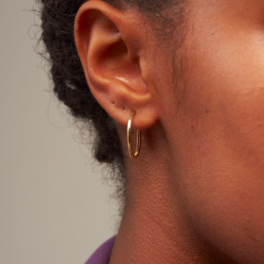 14K Basic Simple Hoop Earring