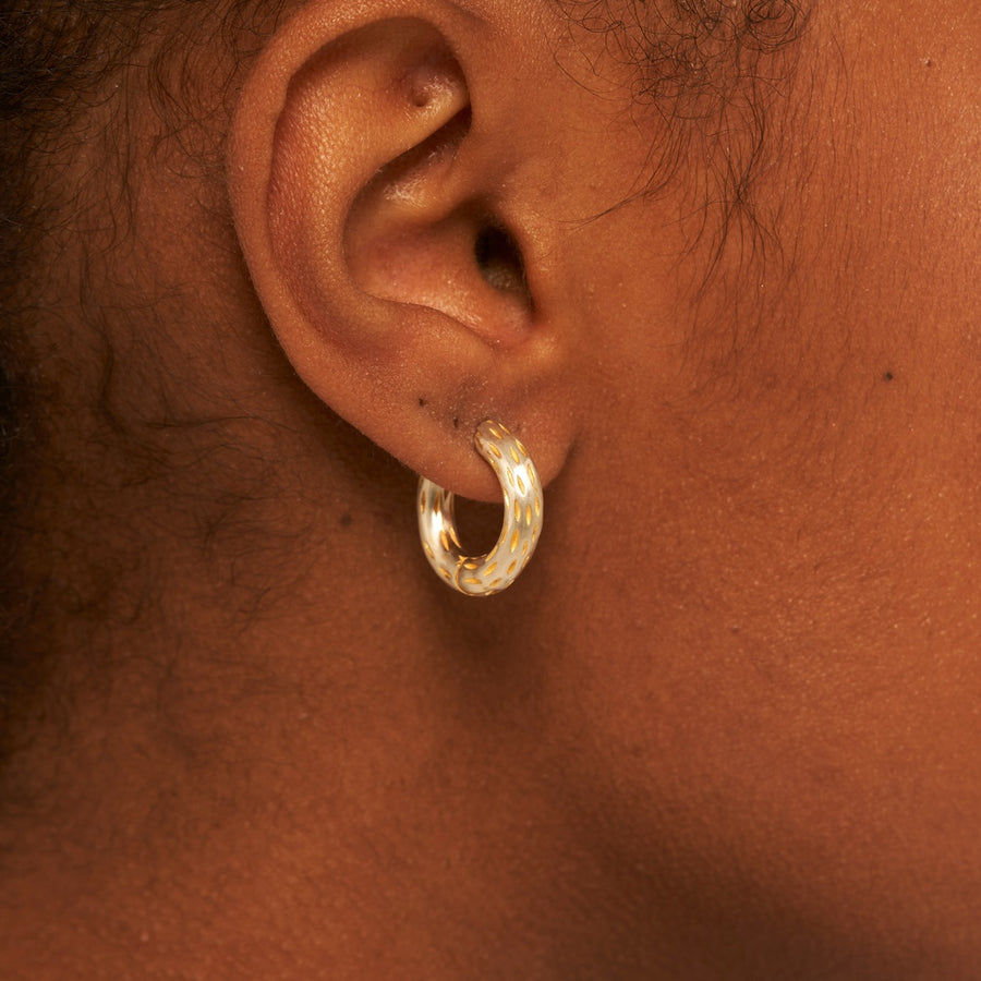 Sesame Bold One-Touch Silver Earring