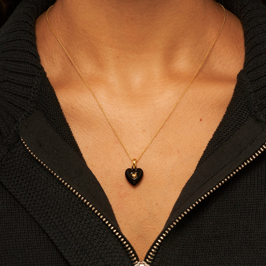 Heart Necklace: Black