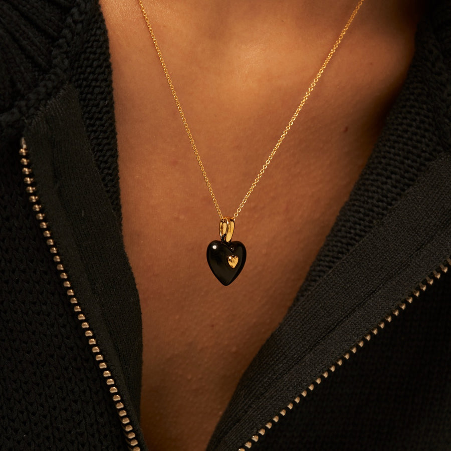 Heart Necklace: Black