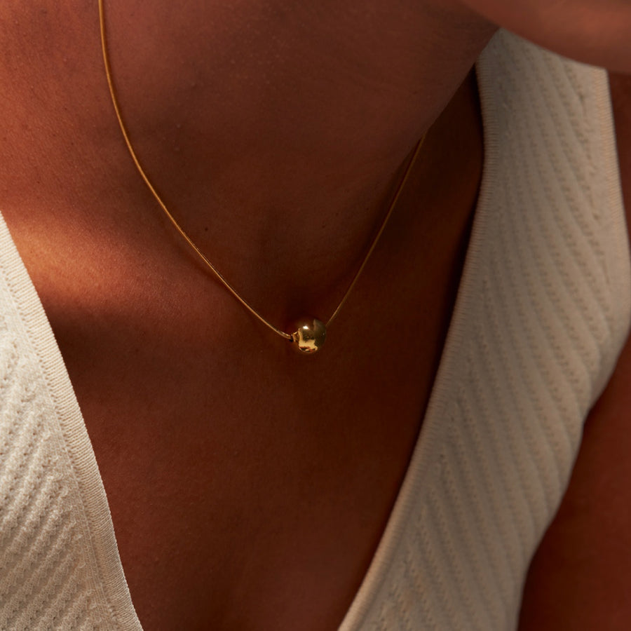 Ball Snake Necklace: Gold